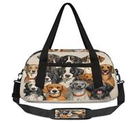 Borsone da viaggio per bambini con cane dipinto vintage, piccola borsa sportiva da viaggio leggera per ragazzi e ragazze, borsa da viaggio per il weekend notturno, borsa da palestra per la scuola e i