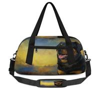 Borsone da viaggio per bambini con cane Rottweiler, per ragazzi e ragazze, con motivo animale, per sport, palestra, viaggi, ginnastica, danza, danza, Multicolore