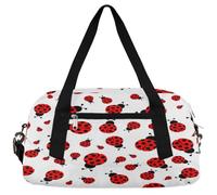 Borsone da viaggio per bambini con coccinella carina, per ragazze e ragazzi, borsa sportiva leggera per bambini, piccola borsa da viaggio per danza, Coccinella carina, 18.4L x 7.8W x 9.4H