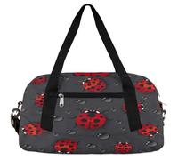 Borsone da viaggio per bambini con coccinella e coccinella, leggero, con insetti rossi, borsa da palestra per bambini, piccola borsa da viaggio o da ballo, Coccinella carina, 18.4L x 7.8W x 9.4H
