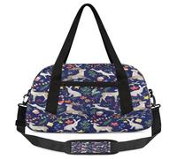 Borsone da viaggio per bambini con coniglietto di cervo, per ragazze e ragazzi, motivo animali natalizi, leggero, per sport, palestra, per bambini, per la notte, weekender, da portare con sé, borsa da