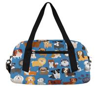 Borsone da viaggio per bambini con cucciolo di cane, per ragazze e ragazzi, carino e leggero, borsa da palestra per bambini, piccola borsa da viaggio o da ballo, Cucciolo di cane, 18.4L x 7.8W x 9.4H