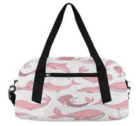 Borsone da viaggio per bambini con delfino sirena, per ragazze e ragazzi, con unicorno, rosa, leggero, per sport, palestra, per bambini, piccolo, da portare con sé durante la notte, weekender, borsa