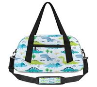 Borsone da viaggio per bambini con dinosauri in stile cartone animato, per ragazze e ragazzi, borsa leggera per sport e palestra per bambini, piccola borsa da viaggio per la danza, Dinosauro cartone