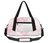 Borsone da viaggio per bambini con effetto marmo rosa, per ragazze e ragazzi, leggero, per sport, palestra, per la notte, weekender, da portare con sé, borsa da viaggio o da ballo, Colore: rosa
