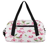 Borsone da viaggio per bambini con fiori di ciliegio rosa, per ragazze e ragazzi, con pittura ad acquerello, leggero, borsa sportiva da palestra per bambini, piccola borsa da viaggio per la danza,