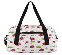 Borsone da viaggio per bambini con foglie di coccinella carina, per ragazze e ragazzi, a tema cartone animato, leggero, borsa sportiva da palestra per bambini, piccola borsa da viaggio per la danza,