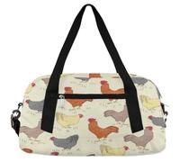 Borsone da viaggio per bambini con gallina e gallina, da fattoria, leggero, per sport, palestra, per bambini, per la notte, weekender, da portare con sé, borsa da ballo, Simpatica gallina di gallo,