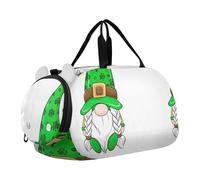 Borsone da viaggio per bambini con gnomo di Natale e neve, borsa da viaggio per bambini, Gnomo verde del giorno di San Patrizio, classico