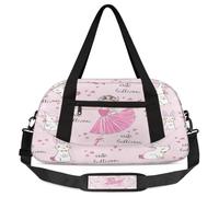 Borsone da viaggio per bambini con grazioso coniglietto ballerina per ragazze e ragazzi, borsa leggera per sport, palestra per bambini, piccola borsa da viaggio per la notte, Carino coniglio
