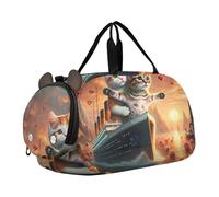 Borsone da viaggio per bambini, con koala, tramonto, romantico, weekender, borsone da viaggio, palestra, borsone per bambini, Charming Cats Titanic Love Sunset, classico