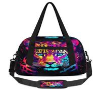 Borsone da viaggio per bambini con leopardo colorato per ragazzi ragazze adolescenti motivo astratto animale sport palestra borsa per weekender viaggi ginnastica ginnastica danza balletto, Multicolore