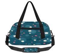 Borsone da viaggio per bambini con margherite, motivo floreale, per ragazze e ragazzi, leggero, per sport, palestra, per bambini, per la notte, weekender, da portare con sé, da portare con sé, da