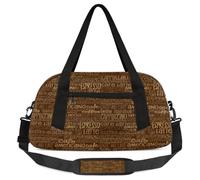 Borsone da viaggio per bambini con motivo a lettere di caffè, per ragazze e ragazzi, a tema caffè, leggero, borsa sportiva da palestra per bambini, piccola borsa da viaggio o da ballo, Motivo lettera