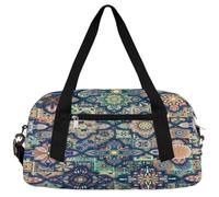 Borsone da viaggio per bambini con motivo mandala, motivo etnico, leggero, per sport e palestra, per bambini, per la notte, weekender, da portare con sé, da portare con sé, Fiore di mandala., 18.4L x