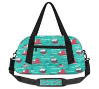 Borsone da viaggio per bambini con nave da crociera in stile cartone animato, per ragazze e ragazzi, borsa leggera per sport e palestra per bambini, piccola borsa da viaggio per la danza, Nave da