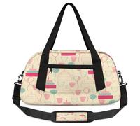 Borsone da viaggio per bambini con palloncini e torte di compleanno, per ragazze e ragazzi, borsa leggera per sport e palestra, piccola borsa da viaggio per danza, Palloncino per torta di, 18.5L x