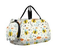 Borsone da viaggio per bambini con silhouette di tartarughe marine blu chiaro per ragazze borsone da viaggio per bambini borsone da ballo per bambini, Simpatiche api giocose beige, classico