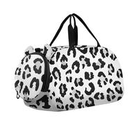 Borsone da viaggio per bambini con silhouette di tartarughe marine blu chiaro per ragazze borsone da viaggio per bambini borsone da ballo per bambini, Macchie Leopardo Nero Bianco, classico