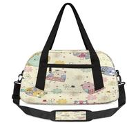 Borsone da viaggio per bambini con simpatici gufi, uccelli, per ragazze e ragazzi, con fiori e gufi, borsa leggera da palestra per bambini, piccola borsa da viaggio per la danza, Carino Gufi Uccelli,