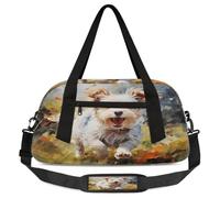 Borsone da viaggio per bambini con simpatico cane schnauzer acquerello, piccola borsa sportiva da viaggio leggera per ragazzi e ragazze, borsa da viaggio per il weekend notturno, borsa da palestra per