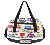 Borsone da viaggio per bambini con simpatico gufo, per ragazze e ragazzi, leggero, per sport, palestra, per bambini, per la notte, weekender, da portare con sé, borsa da ballo, Calcio carino gufo,