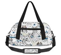 Borsone da viaggio per bambini con stampa di cani divertenti, per ragazze e ragazzi, borsa leggera da palestra per bambini, piccola borsa da viaggio per danza, Divertente stampa con cani, 18.5L x 7.8W