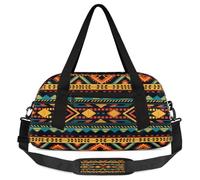 Borsone da viaggio per bambini con stampa geometrica etnica azteca, piccola, leggera, da viaggio, per ragazzi e ragazze, borsa da viaggio per la notte, borsa da palestra per la scuola, sport e pigiama