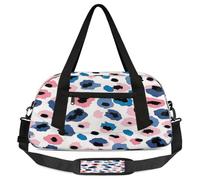 Borsone da viaggio per bambini con stampa leopardata per ragazze e ragazzi, a pois rosa e blu, leggero, borsa sportiva per bambini, piccola borsa da viaggio per la danza, Stampa leopardata, 18.5L x