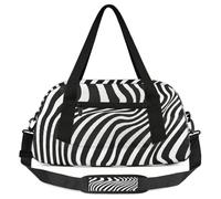 Borsone da viaggio per bambini con stampa zebrata, per ragazze e ragazzi, leggero e leggero, per sport, palestra, per la notte, weekender, borsa da viaggio o da ballo, Stampa zebrata., 18.5L x 7.8W x