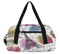 Borsone da viaggio per bambini con Torre Eiffel di Parigi, per ragazze e ragazzi, per uffici postali, palestra, sport, palestra, per bambini, piccolo, da portare con sé durante la notte, weekender,