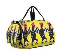 Borsone da viaggio per bambini durante la notte, weekender, borsa da palestra con scomparto per scarpe scuola sportiva The Four Chicken Dance of the Apocalypse