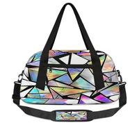 Borsone da viaggio per bambini geometrici astratti per ragazzi ragazze adolescenti triangolo arcobaleno motivo geometrico borsa da palestra per weekender viaggi ginnastica ginnastica danza balletto