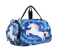 Borsone da viaggio per bambini, per la notte, per il fine settimana, borsa da palestra con scomparto per scarpe, scuola sportiva, un bellissimo unicorno