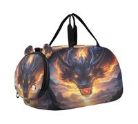 Borsone da viaggio per bambini, per la notte, weekender, borsa da palestra con scomparto per scarpe, scuola sportiva, un bellissimo drago