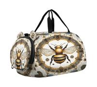 Borsone da viaggio per bambini, per la notte, weekender, borsa da palestra con scomparto per scarpe, sport, scuola, ape, mandala