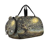 Borsone da viaggio per bambini, per la notte, weekender, borsa da palestra con scomparto per scarpe, sport, scuola, albero dei sogni