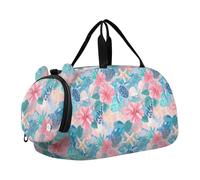 Borsone da viaggio per bambini, per la notte, weekender, borsa da palestra con scomparto per scarpe, sport, scuola, tartaruga, stella marina, motivo corallo