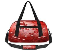 Borsone da viaggio per bambini ragazzi ragazze adolescenti rosso amore cuore sport palestra borsa per weekend viaggio ginnastica danza, Multicolore