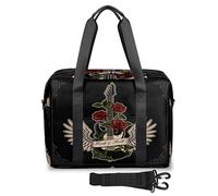 Borsone da viaggio per chitarra con ali di rose, per donne e uomini, borsa da viaggio per il fine settimana e la notte, 32 l, borsa grande da cabina per viaggi, sport, palestra, Colore, 32 L,