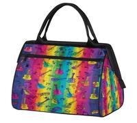 Borsone da viaggio per chitarra con note musicali, per donne, uomini, bambini, ragazzi, ragazze, weekend, pernottamento, borsone da 24 l, borsa da cabina per sport, palestra, yoga, Colore, Grande,