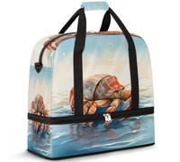 Borsone da viaggio per donne e uomini, oceano, eremita granchio, weekend, weekend, borse per la notte, pieghevole, separato sul bagnato, borsa tote da 47 l, per sport, palestra, yoga, Colore, 47L,