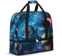 Borsone da viaggio per donne e uomini, universo, galassia, pianeta, fine settimana, borse per la notte, pieghevole, separato dal bagnato, borsa tote da 47 l, per sport, palestra, yoga, Colore, 47L,