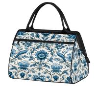 Borsone da viaggio per donne, uomini, bambini, ragazze, arte etnica con fiori per fine settimana, borsone da 24 l, borsa da cabina per sport, palestra, yoga, Colore, (24L) UK, Organizer per borse