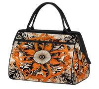 Borsone da viaggio per donne, uomini, bambini, ragazze, arte etnica floreale, per il fine settimana e la notte, borsa da 24 l, borsa da cabina per sport, palestra, yoga, Colore, (24L) UK, Organizer
