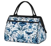 Borsone da viaggio per donne, uomini, bambini, ragazze, arte floreale etnica floreale, per fine settimana, pernottamento, borsone da 24 l, borsa da cabina per sport, palestra, yoga, Colore, (24L) UK,