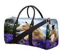 Borsone da viaggio per donne, uomini, bambini, ragazze, ragazzi, cavalli, fiori di lavanda, 22,7 l, borsa a tracolla per sport, palestra, viaggi, Colore, 22.7 L, Organizer per borse