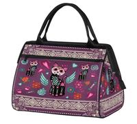 Borsone da viaggio per donne, uomini, bambini, ragazzi, ragazze, 24 l, borsa da fine settimana, borsa da palestra, viaggi, borsa da weekend, etnica, fiore, teschio, gatto, Colore, XXL, Organizer per