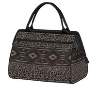 Borsone da viaggio per donne, uomini, bambini, ragazzi, ragazze, 24 l, borsa da fine settimana, borsa da palestra, viaggi, borsa da weekend, stampa etnica leopardata, Colore, XXL, Organizer per borse