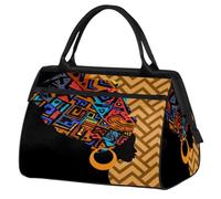 Borsone da viaggio per donne, uomini, bambini, ragazzi, ragazze, 24 l, borsa da fine settimana, borsa da palestra, viaggi, borsa da weekend, arte etnica africana, Colore, XXL, Organizer per borse